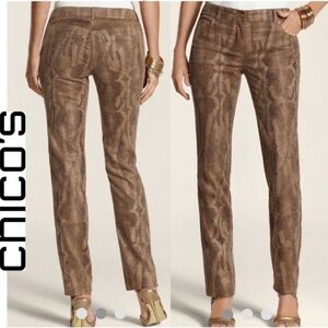 Chico's Brown Snake Print Pants